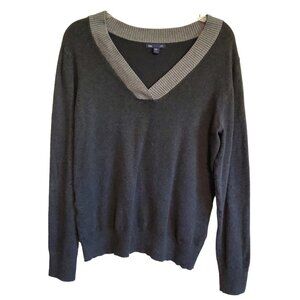 GAP Preppy Crossover Vee Colorblock Sweater Large